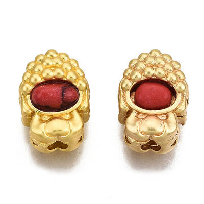 4-Hole Synthetic Turquoise Beads