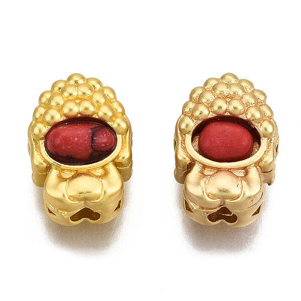 4-Hole Synthetic Turquoise Beads