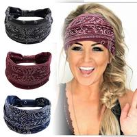 Pack of 3 Boho Wide Headbands Knotted Turban African Yoga Hairbands Stretch Elastic Motorcycle Hair Accessories for Women and...