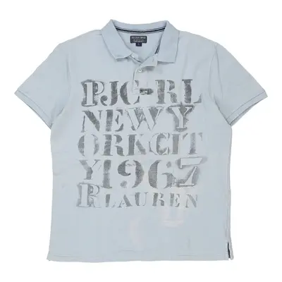 Ralph Lauren Graphic Polo Shirt - Large Blue Cotton