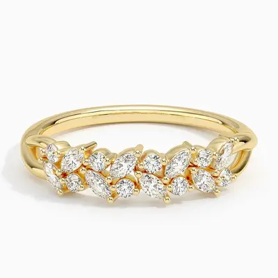 18K Gold Marquise Lab Created Diamond Custom Wedding Ring D Color VVS1-VS1 Clarity 3EX IGI Certified