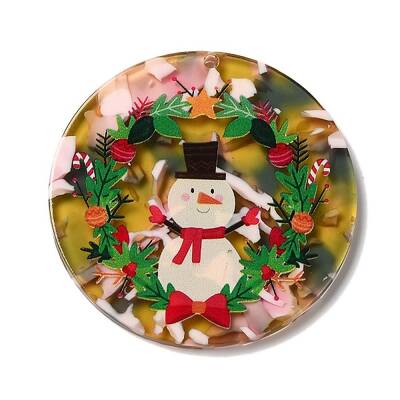 Transparent Christmas Themed Cellulose Acetate(Resin) Pendants