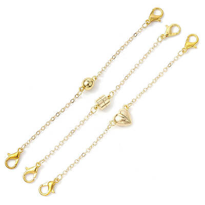 3Pcs 3 Styles Brass Magnetic Clasps
