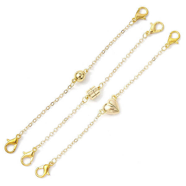 3Pcs 3 Styles Brass Magnetic Clasps