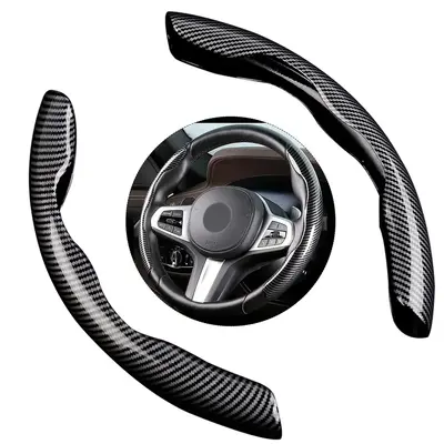 Universal Carbon Fiber Car Steering Wheel Cover,Car Interior Accessories,Non-Slip Wheel Protector Sporty Car Accessories, O/D...