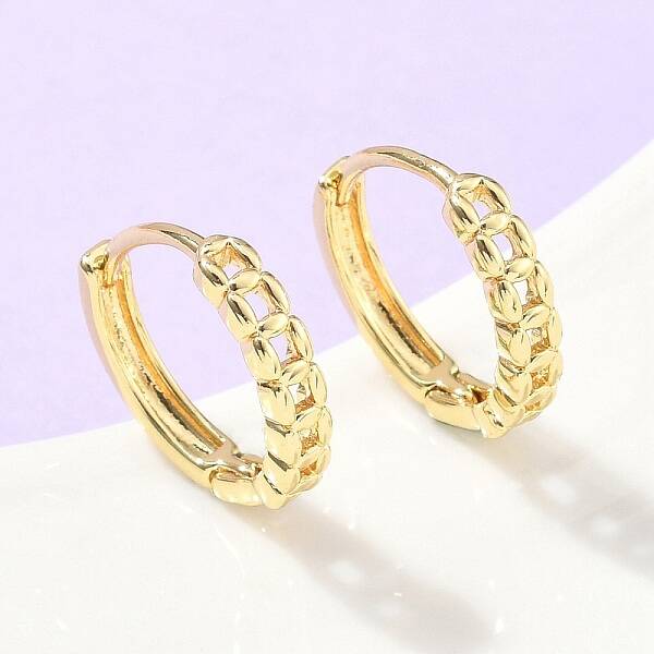 Hollow Square Brass Hoop Earrings