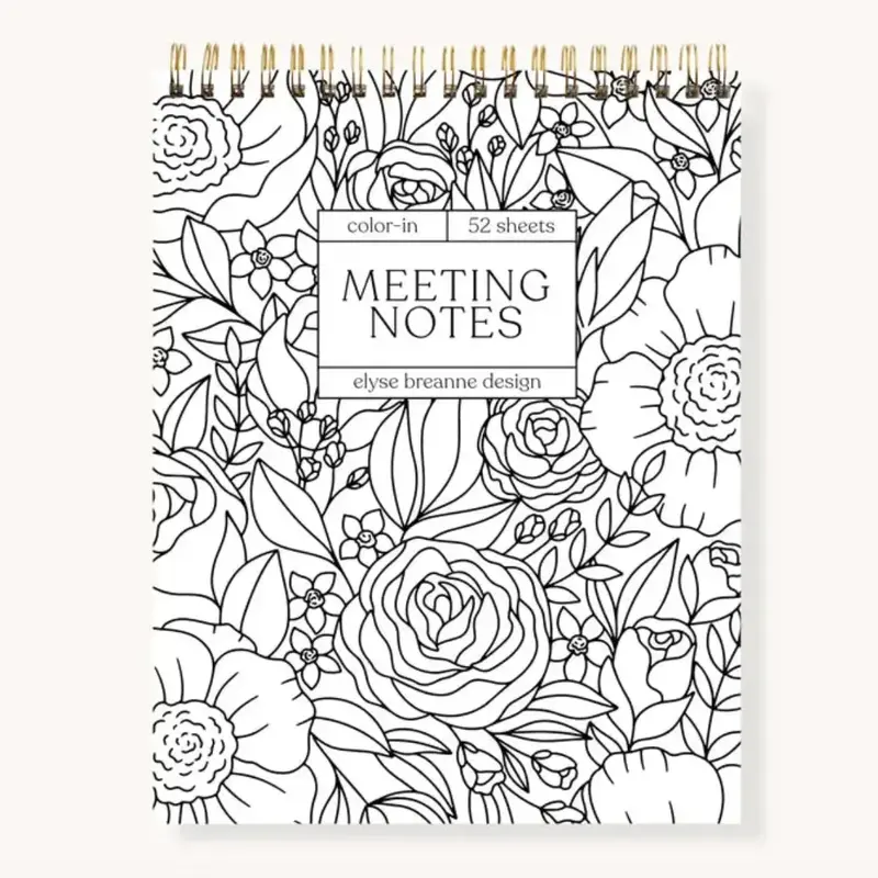 Color-In Spiral Meeting Notes with Top Spiral and Coloring Page Border