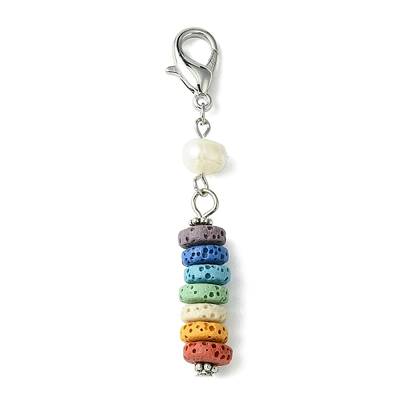 Natural Lava Rock Beaded Pendant Decorations