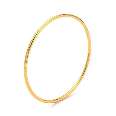 Ion Plating(IP) 304 Stainless Steel Simple Plain Bangle for Women