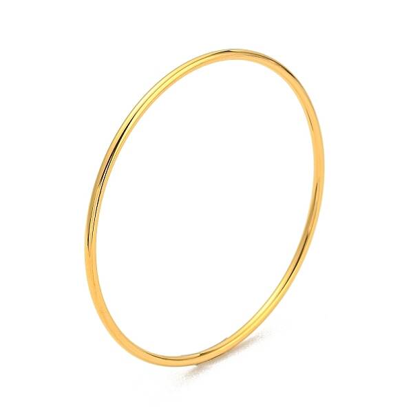 Ion Plating(IP) 304 Stainless Steel Simple Plain Bangle for Women