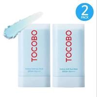 (2 Pack) TOCOBO - Cotton Soft Airy Sun Stick (Broad Spectrum / SPF50+ PA++++) Smooth Invisible Matte Finish 19g x 2Pack Facia...