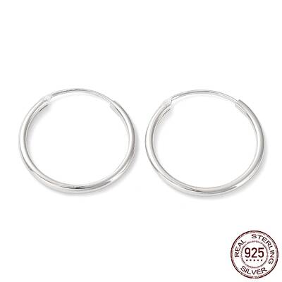 Rhodium Plated 925 Sterling Silver Huggie Hoop Earrings