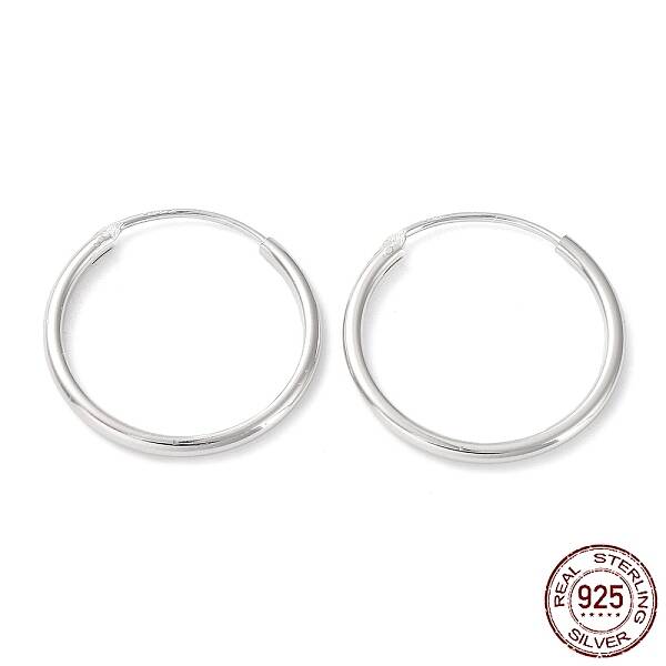 Rhodium Plated 925 Sterling Silver Huggie Hoop Earrings