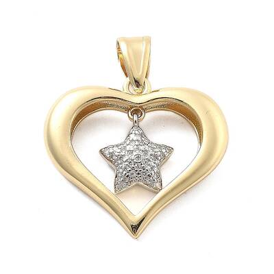 Rack Plating Brass with Cubic Zirconia Pendants
