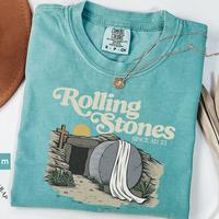 [Saleup to 75%]Comfort Colors Rolling Stones T-Shirt, Trendy Easter Clothing, Jesus Christ Shirt, Gift For Christian, Faith-B...