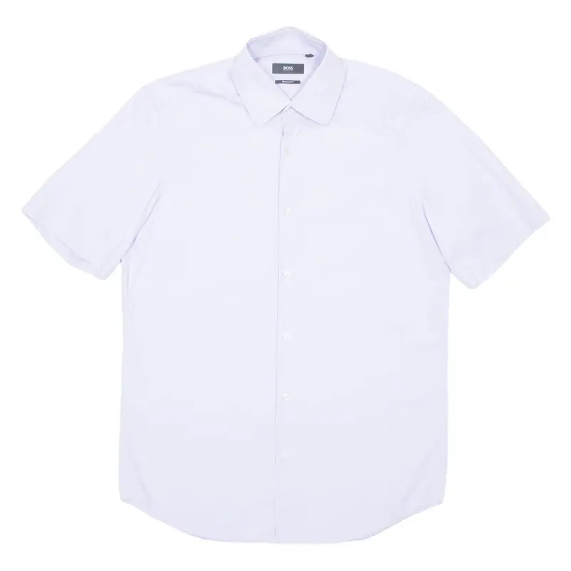 BOSS Mens Plain Shirt Purple M
