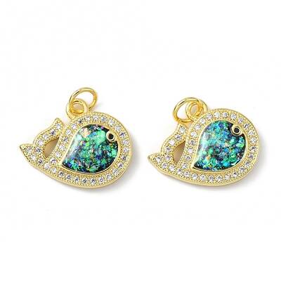 Brass Micro Pave Cubic Zirconia Pendants