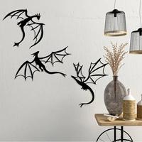 Dragon Pattern Wall Art, 3pcs/set Metal Wall Decor, Vintage Design Wall Hanging Decor for Living Room Bedroom, Home Decor, Ro...