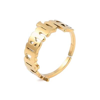 Ion Plating(IP) 304 Stainless Steel Constellation Open Cuff Ring for Women