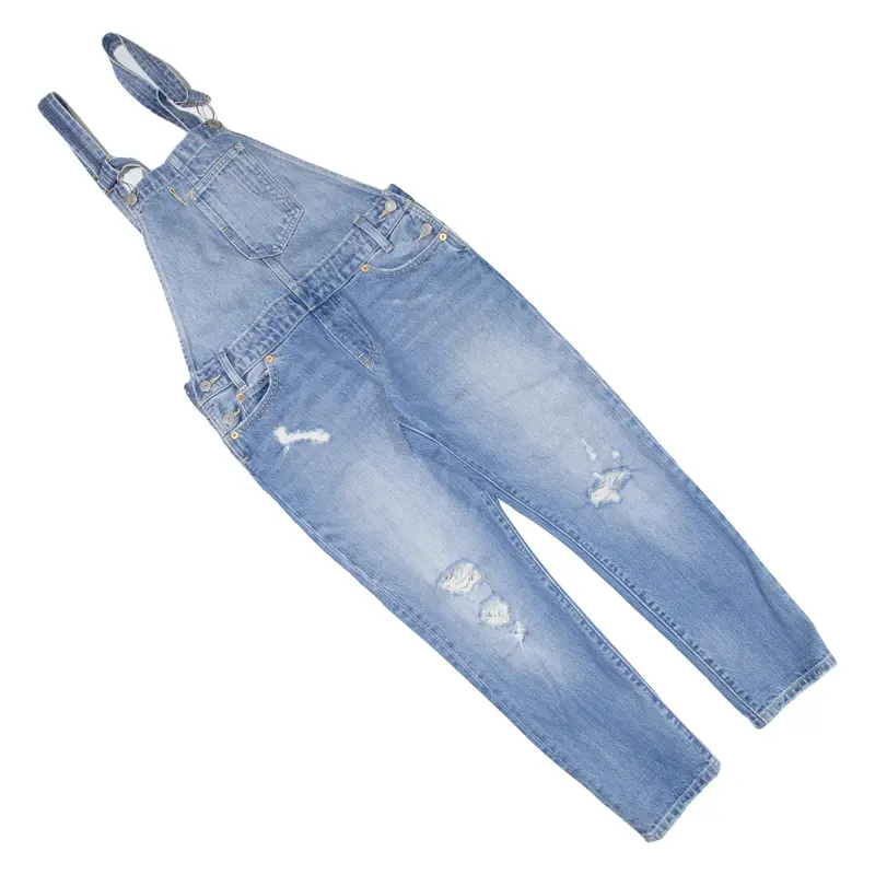 LEVI'S Distressed Womens Dungarees Blue Slim Denim XS W32 L27