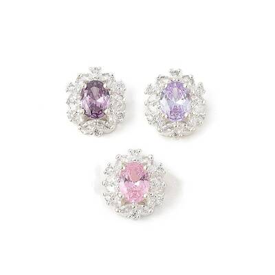 Brass Micro Pave Cubic Zirconia Beads