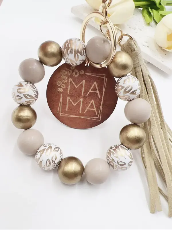 Simple Boho Style Random Pattern Beaded Keychain, Tassel Decor Keychain for Women & Men for Daily Clothing Decor, Summer Tren...