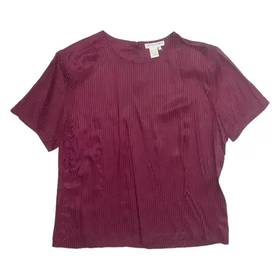 NANCY CRYSTAL Womens Shirt Red Silk Striped M