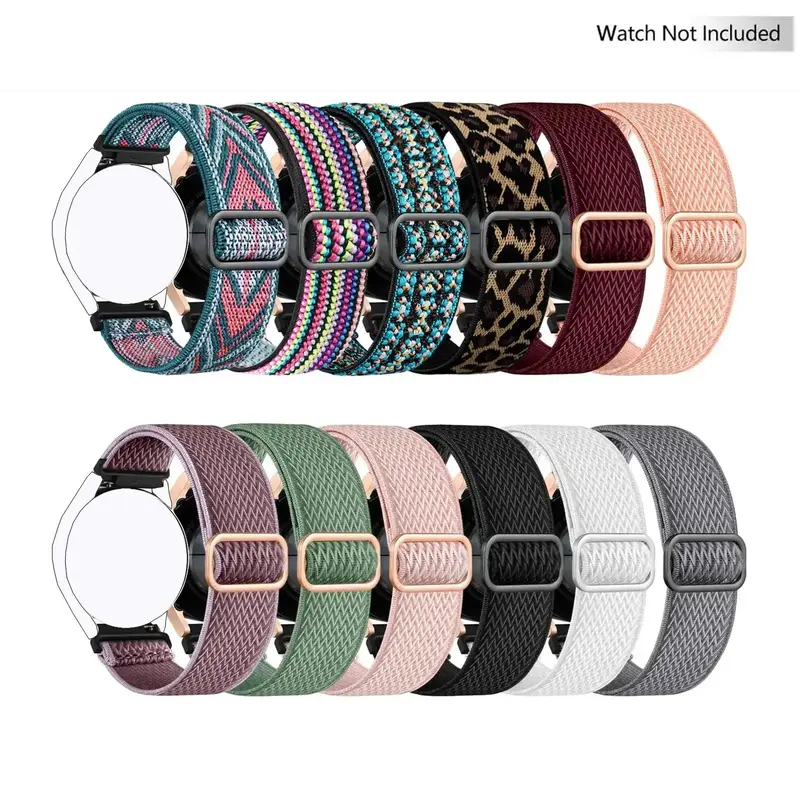Stretchy Watch Bands Compatible with Galaxy Watch 6/5/4 40mm 44mm (12pcs), Galaxy Watch 5 Pro 45mm, 6 Classic 47mm 43mm, 4 Cl...