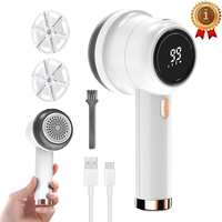 Fabric Shaver, Lint Remover Wireless Rechargeable 6-Leaf Blades 3-Speed LED Display Electric Lint Shaver Portable for Clothes...