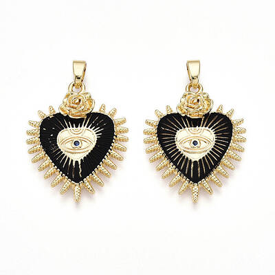 Brass Micro Pave Cubic Zirconia Pendants