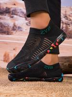 Women's Letter Print Hollow Out Slip on Water Shoes, Casual Sporty Breathable Quick Drying Water Shoes, Beach Footwear, Outdo...