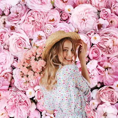 Pink Rose Floral Portrait Photo Studio Backdrop - Aperturee