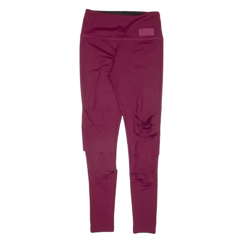VICTORIA'S SECRET PINK Womens Leggings Maroon Skinny S W23 L27