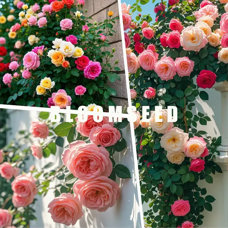 500P/CS+ mixed climbing rose seeds - Easy-Grow Perennial Flowers with 180-Day Blooms, Perfect Gift for Gardeners (Organic Kit...