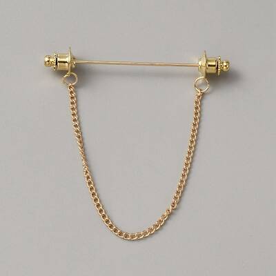Alloy Hanging Chains Shirt Collar Pins