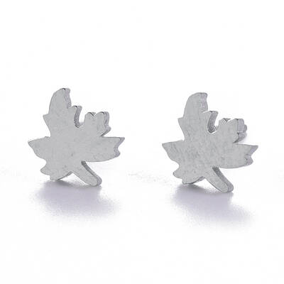 Tarnish Resistant Autumn Theme Unisex 304 Stainless Steel Stud Earrings