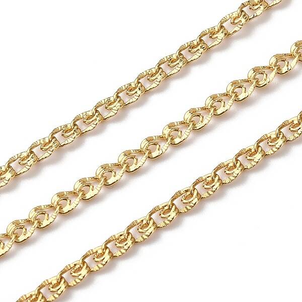 Brass Textured Oval Link Chains