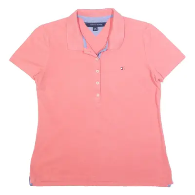 TOMMY HILFIGER Womens Polo Shirt Pink S