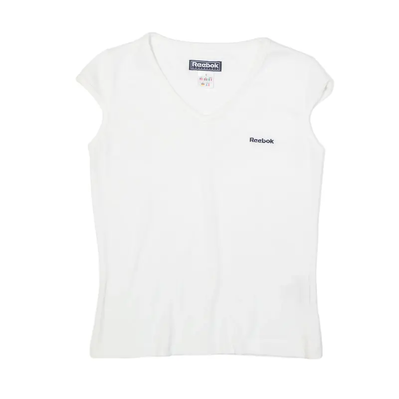 REEBOK Vest White V-Neck Sleeveless Womens UK 8