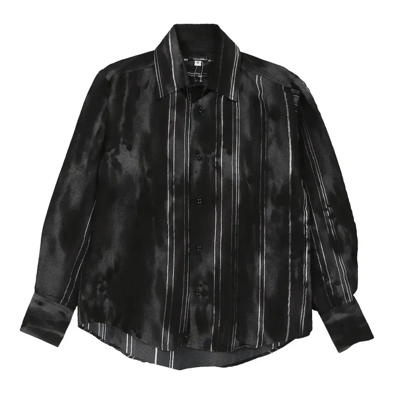 Evolution Striped Patterned Shirt - Medium Grey Cotton