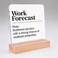 Work Forecast Clear Desk Decorative Frame Sign, 1 Count Funny Letter Pattern Office Desk Sign, Humor Office Decor, Desk Decor...