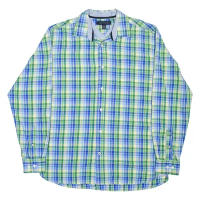 TOMMY HILFIGER Mens Shirt Green Check Long Sleeve M