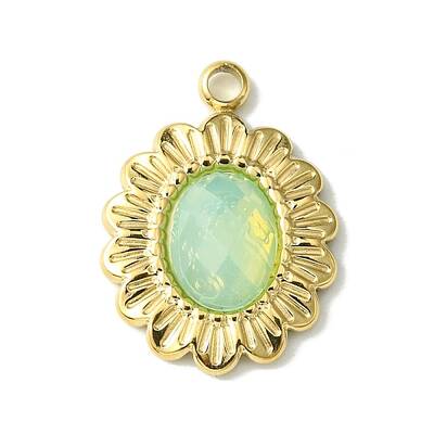 Ion Plating(IP) Real 14K Gold Plated 304 Stainless Steel with Glass Pendant