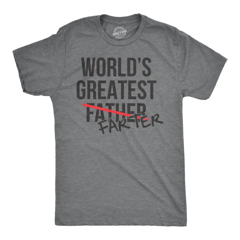 Mens Worlds Greatest Father Farter T Shirt Funny Gift for Dad Sarcastic Humor Mens Funny T Shirts Cool Vintage Fashion T-Shir...