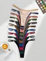 Women's Ring Linked Thong for Spring, 12/18 Counts Casual Comfy Breathable Pastel Panty Collection, Women's Knicker Multipack...