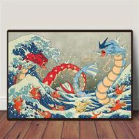Cartoon Dragon Pattern Unframed Painting, 1 Count Colorful Vintage Wall Art Poster, Wall Decor for Home Living Room Bedroom O...