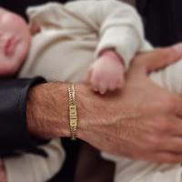 AS099 Father Gift, Custom Gold Bracelet for Dad with Kids Name, Personalize Daddy Bracelet, Family Name Jewelry Christmas Gif...