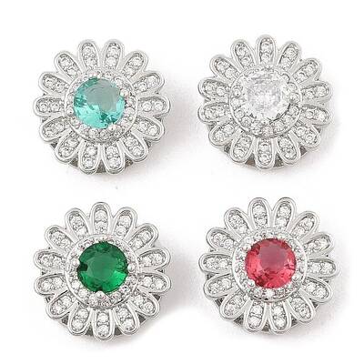 Brass Micro Pave Cubic Zirconia Slide Charms