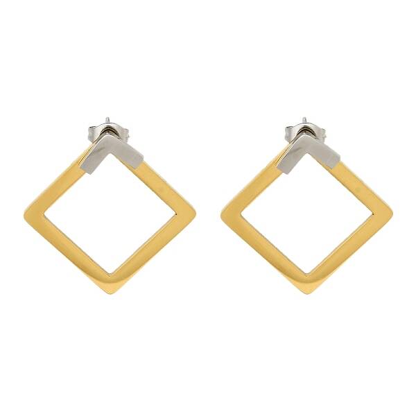Ion Plating(IP) 304 Stainless Steel Hollow Rhombus Stud Earrings