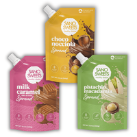 Trio Healthy Spread| Milk Caramel 10.5oz, Choco Nocciola 8.8oz & Pistachio 8.8oz | 3 Pack No sugar added, Gluten Free, Palm o...